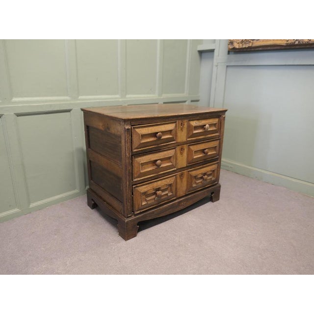 17th Century Oak 3 Drawer Chest of Drawers The chest has 3 long drawers the fronts have detailed Geometric Mouldings to...