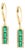 Princess Cut Emerald & Diamond 14 Kt Yellow Gold Dangling Earring For Sale