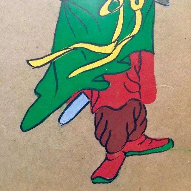 Paint Japanese Figure Paintings in Faux Bamboo Frames - A Pair For Sale - Image 7 of 9