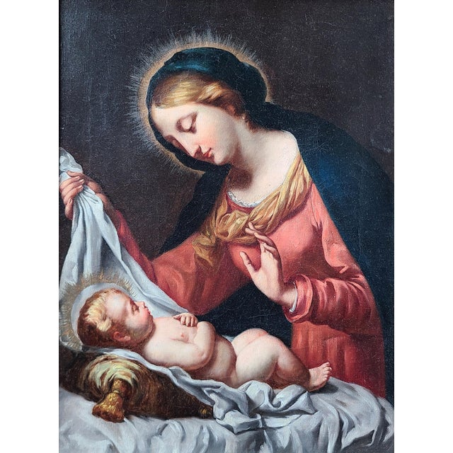 Exceptional 19th century oil painting of the Madonna del Velo after the Italian Baroque artist Carlo Dolci (1616-1686)....