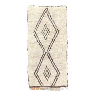 1980s Moroccan Vintage Beni Ourain Wool Rug For Sale