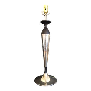Ebonized Walnut & Nickel Plate Accented Lamp For Sale