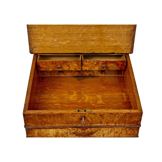 Mid 19th Century Pollard Oak Davenport Desk, 1850s For Sale - Image 10 of 11