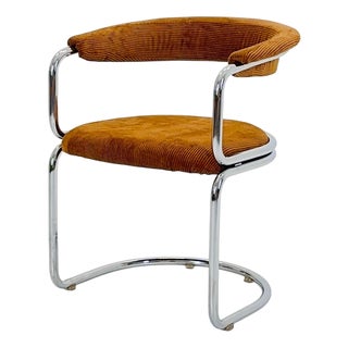 Mid-Century Modern Cognac Velvet Dining Chair by Giotto Stoppino, Italy, 1970s For Sale