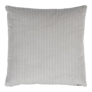 Schumacher Wyatt Corduroy 20" Pillow in Steel Grey For Sale