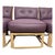 Purple Mid 20th Century Vintage Purple Leather & Teak 3 Piece Sectional Sofa For Sale - Image 8 of 9