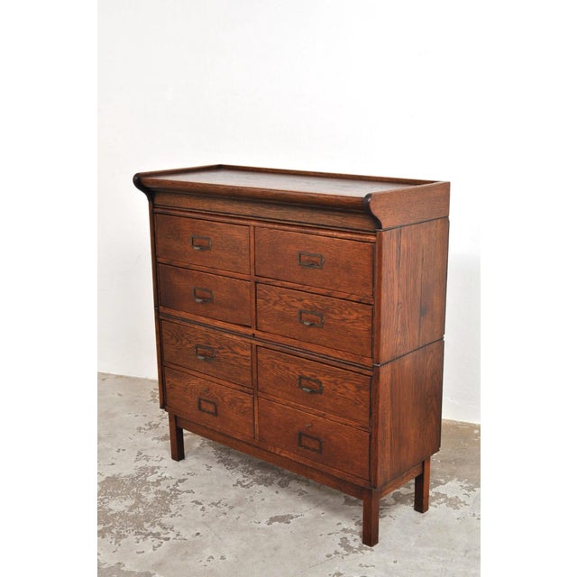 Antique Oak Chest of Drawers from Globe Wernicke, 1900s For Sale - Image 3 of 15