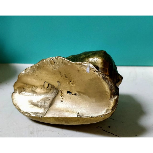 Late 20th Century Vintage Brass Seashell Paperweight Nautical Conch Shell For Sale - Image 5 of 6