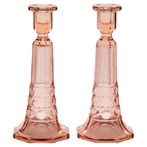 Art Deco Candlesticks by Charles Graffart for Val Saint Lambert Luxval, Set of 2