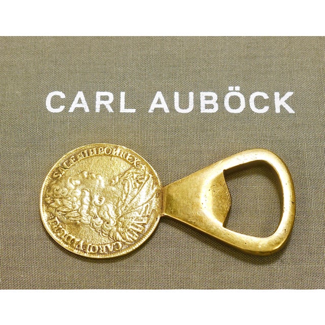 Metal Maria Theresia Coin Bottle Opener in Brass attributed to Carl Auböck, Austria, 1950s For Sale - Image 7 of 14