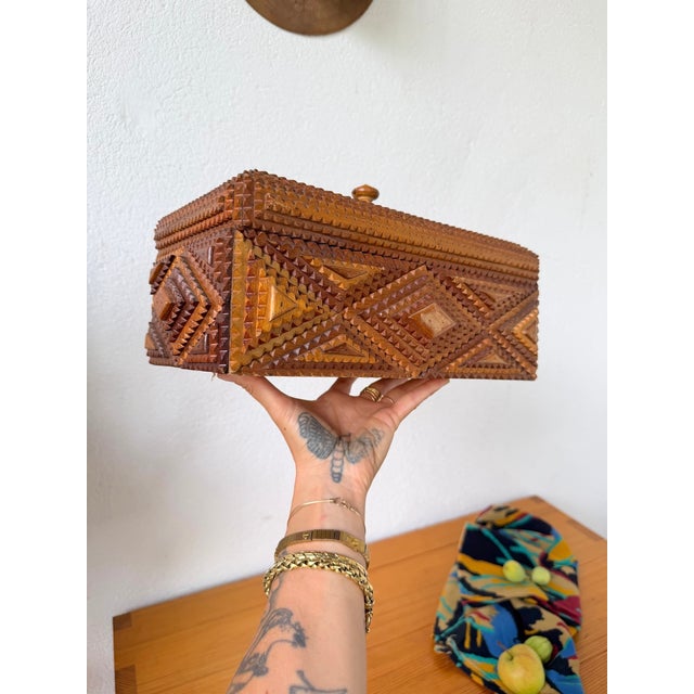 Antique Tramp Box in Pine, 1900 For Sale - Image 17 of 18