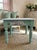 Wood Pair of Hand-Refinished End Tables With Custom Soft Green Finish and Floral Detail For Sale - Image 7 of 10