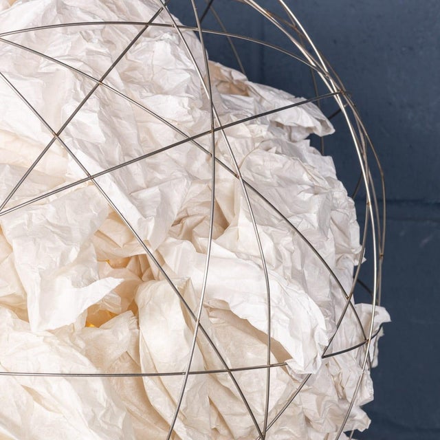 Vintage German Metal and Paper Floor Lamp by Ingo Maurer, 1990 For Sale - Image 10 of 18