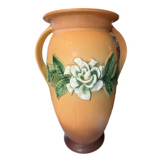 Roseville Pottery Gardenia Floor Vase "690-16" Tan / Brown ca.1950 - Stunning! For Sale