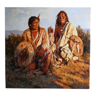 Howard Terpning “Medicine Shields of the Blackfoot” Signed Limited Edition Giclée on Canvas (267/650), 2005 For Sale