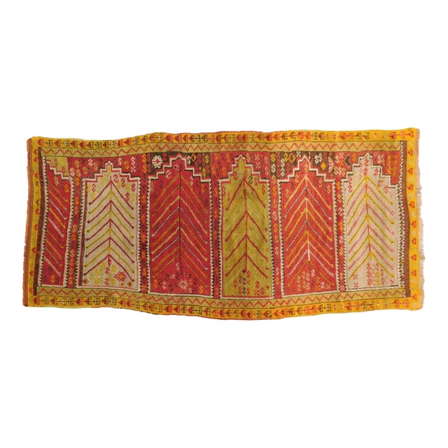Antique Oushak Saf Prayer Rug 3'2"x 6'10" For Sale