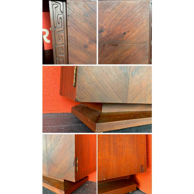 Mid Century Tiki Brutalist Wall Unit For Sale - Image 9 of 12