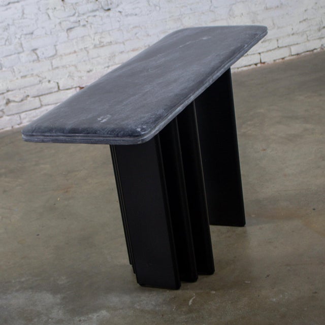 Late 20th Century Scandinavian Post Modern Sofa or Console Table Marble Rectangle Top by Bendixen Designs Made in Denmark For Sale - Image 14 of 18