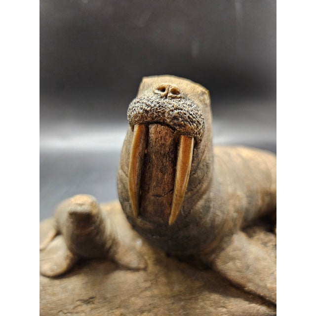 Vintage Peter Berryman Walrus Statue Cold Cast Bronze Sculpture Fine Southwest Art