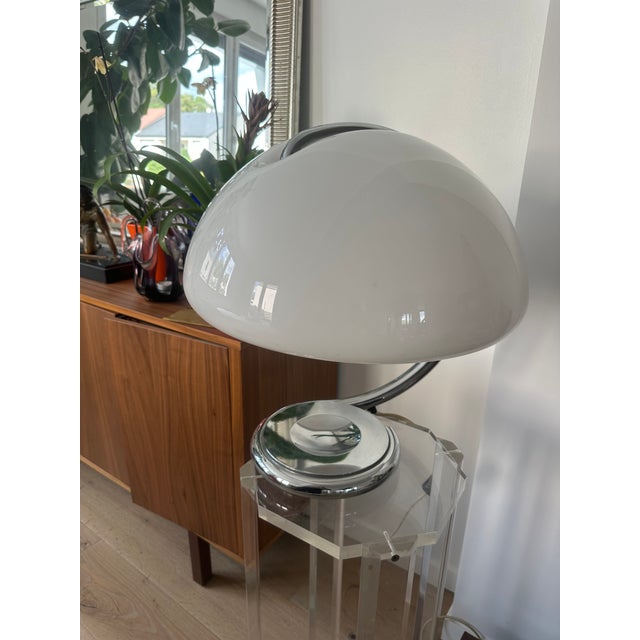 Serpente Lamp First Chrome Edition from Martinelli Luce, 1960s, in Very Good conditions. Designed 1960 to 1969 This piece...