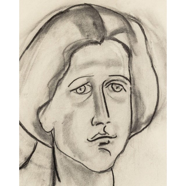 Manfred Schwartz (American, b. Poland, 1909-1970), Portrait of a Woman, Charcoal on Paper, with the artist's signature...