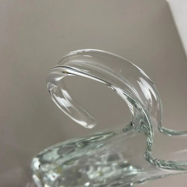 Large Floral Crystal Glass Vase attributed to Flavio Poli for Art Vannes, France, 1970s For Sale - Image 12 of 18