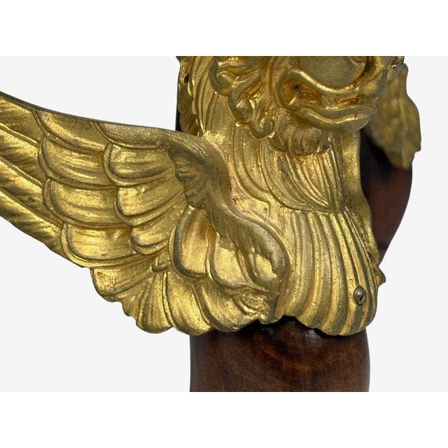 Wood French Empire Revival, Bronze, Mahogany, Fabric, Footstool, France, 19th C. For Sale - Image 7 of 14