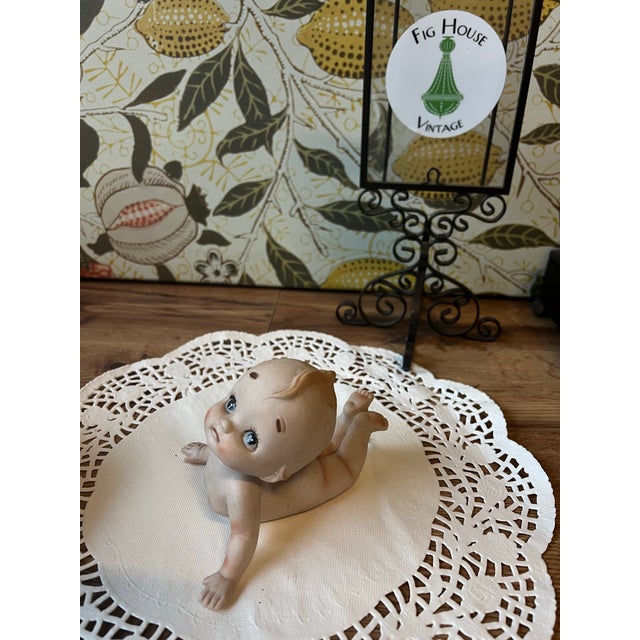 1970s Vintage Ceramic Kewpie Nursery Room Baby Figurine For Sale - Image 5 of 6