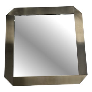 Chrome Frame Wall Mirror from Valenti Luce 1970s For Sale