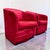 Animal Skin Red Suede Swivel Club Chairs - a Pair For Sale - Image 7 of 9
