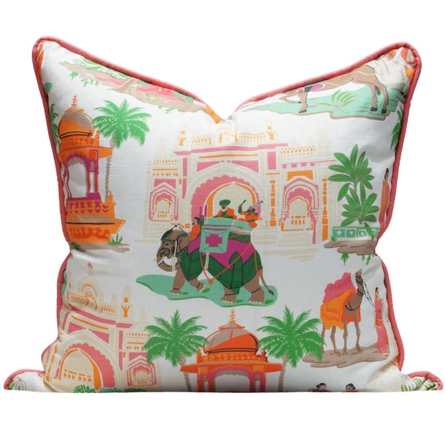 Not Yet Made - Made To Order 22" Bara Bazaar Indian Chinoiserie in Jewel Pillow For Sale - Image 5 of 5