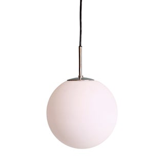 Large Pendant Light in Satin White Opal Glass from Glashütte Limburg, 1970s For Sale