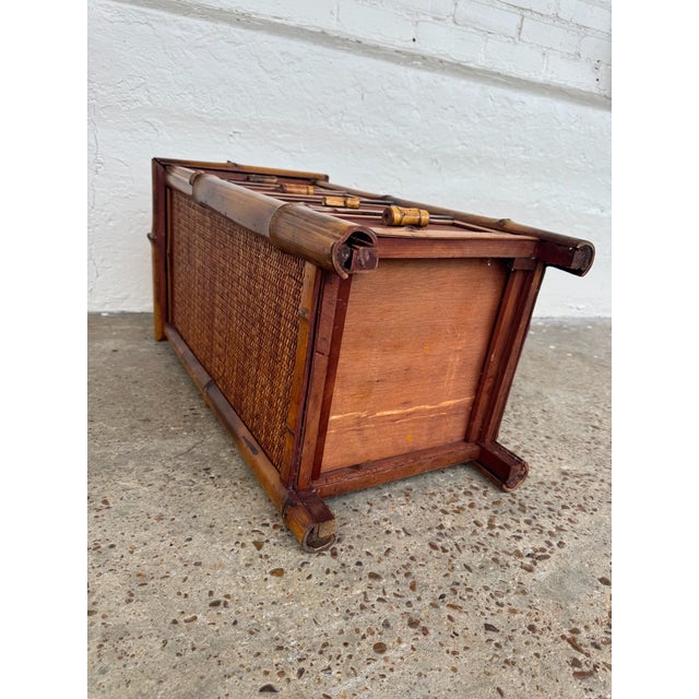 Vintage Bamboo and Rattan 4-Drawer Occasional Nightstand For Sale - Image 11 of 11