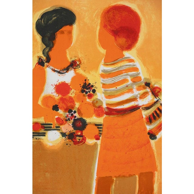 Frédéric Menguy (1927-2007) The Conversation Original color lithograph Signed in pencil Limited edition of 200 (this is...