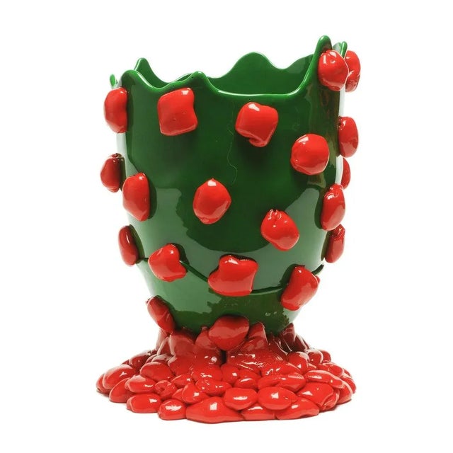 Contemporary Matt Green Matt Red Nugget Vase by Gaetano Pesce for Fish Design For Sale - Image 3 of 3