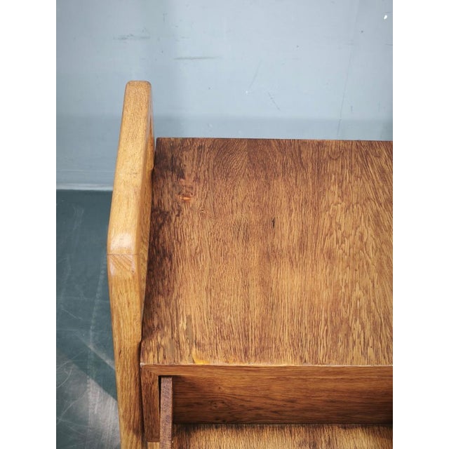 Czech Oak Side Table with Integrated Storage Drawer, 1960s For Sale - Image 4 of 14