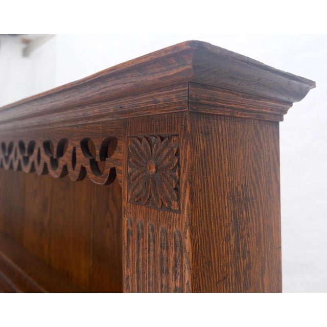 Berkey & Gay Fine Solid Carved Oak 3 Dove Tail Drawer Server Cupboard Credenza Sideboard MINT For Sale - Image 4 of 18