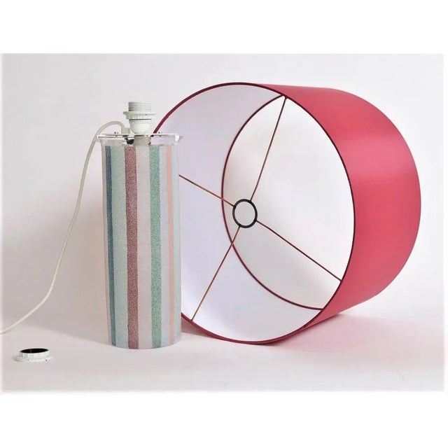 Mid-Century Italian Glass Lamp with Custom Lampshade by Ghisetti Murano, 1980s For Sale - Image 9 of 14