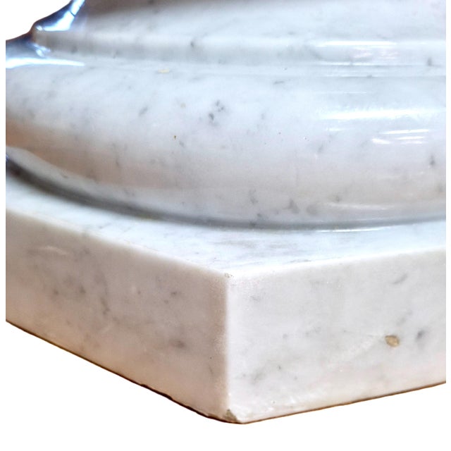 White Marble Neoclassical Pedestal For Sale - Image 14 of 16