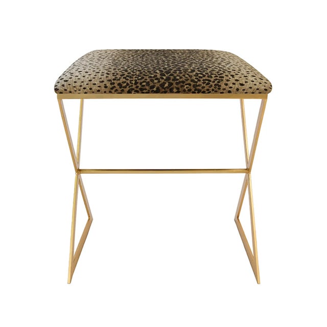 X marks the spot for style! The X Side stool, with its gold leaf frame and cushion in luxe cheetah print upholstery is a...