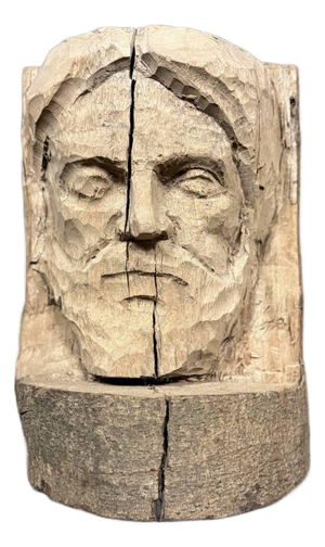 Wooden Trunk Sculpture of Man