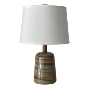1960s Martz Ceramic and Walnut Lamp by Jane and Gordon Martz