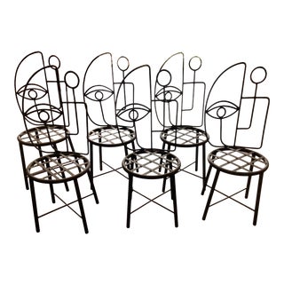 Heavy Iron Garden Minimalist Chairs - Set of 6 For Sale
