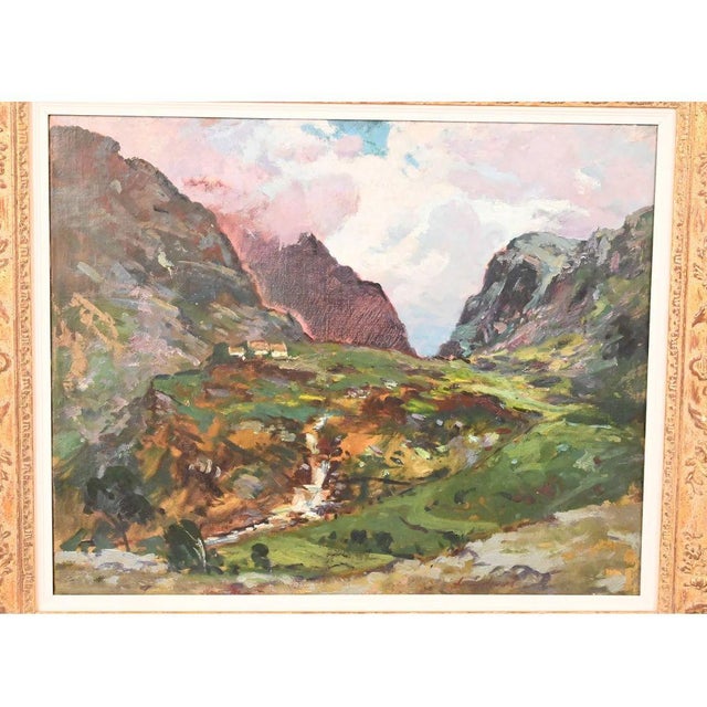 Irish Highlands Landscape Oil Painting in Ornate Frame For Sale - Image 4 of 4