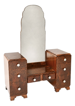 French Art Deco Burr Walnut Dressing Table, 1930