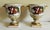 Vintage Chelsea House pair of neoclassical urn style planters. Features red iris on one side and pink roses on the other...
