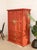 Vintage Red Armoire With Ornate Gold Hardware For Sale - Image 4 of 12