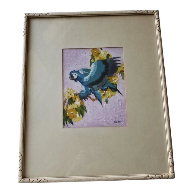 Mid 20th Century Parrot Painting by Bill Sass For Sale