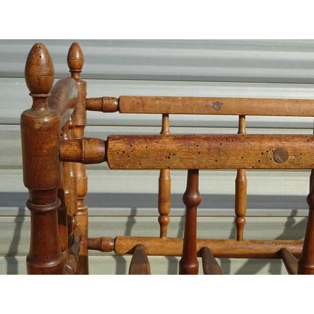Antique Brown Cradle in Walnut For Sale - Image 4 of 14