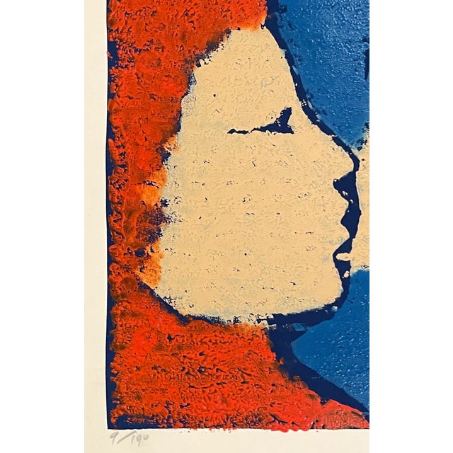 Irwin Jacob Rosenhouse (1924-2002); MCM color woodblock print of children and flowers; pencil signed, titled and numbered...
